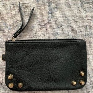 Black vegan leather pochette/wallet